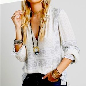 Free people mixed tunic blouse, XS